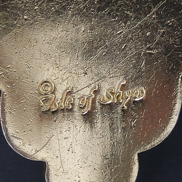 Vintage Isle of Skye Lavender Cloisonne Earrings, MOP, Gold Plated, 1980s - Picture 6 of 10